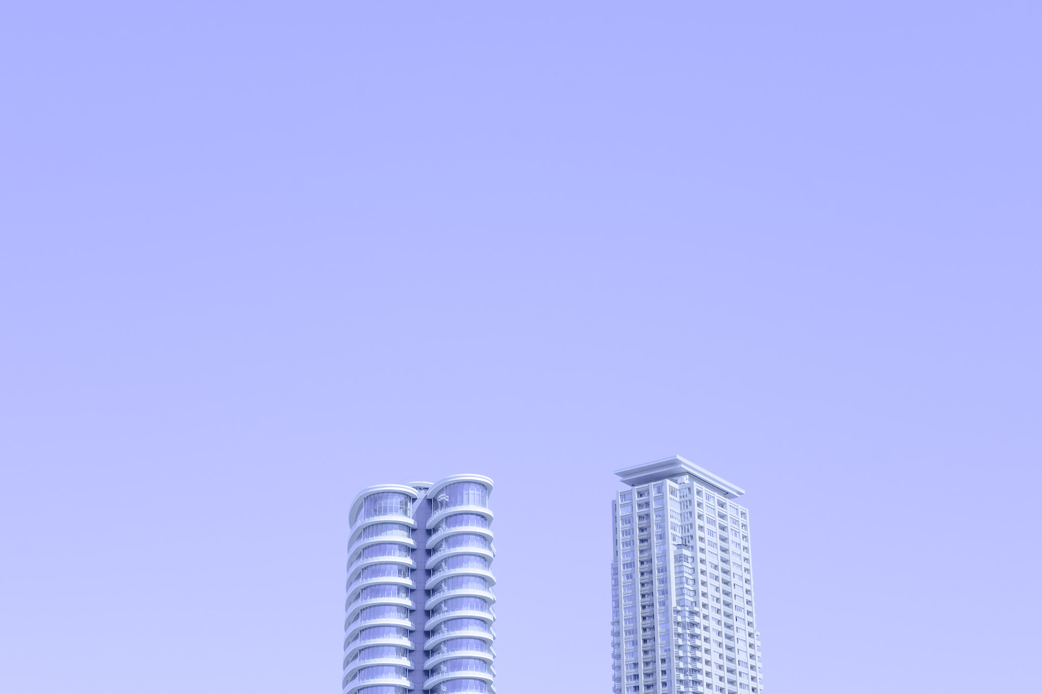 Buildings reaching the blue sky at Minato-ku (港区)