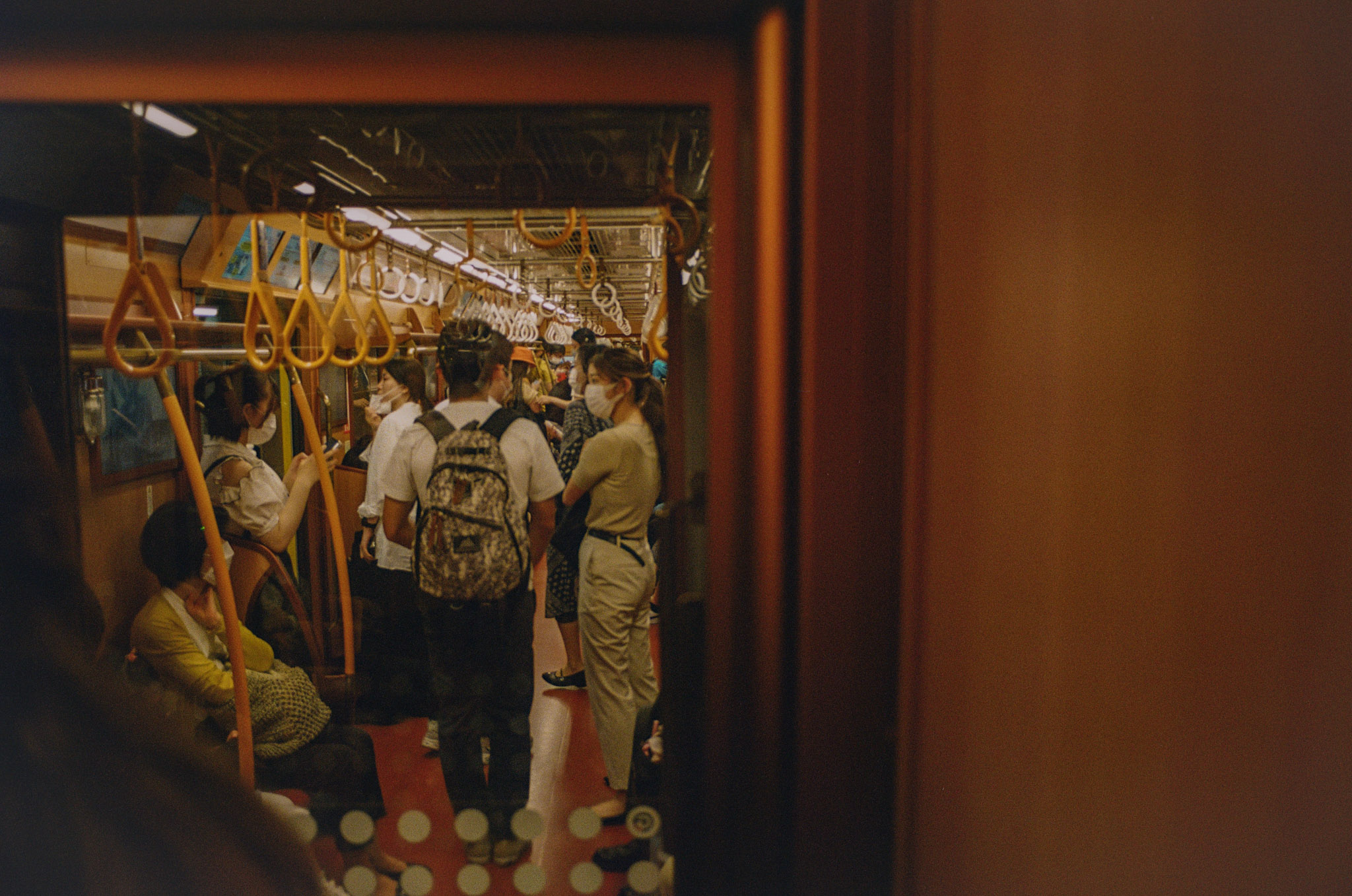 People in the train using the Ginza Line